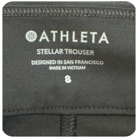Athleta Stellar Skinny Trouser Blank Pant Pockets Zippers/Leg Hem Women's Size 8 - Picture 3 of 10